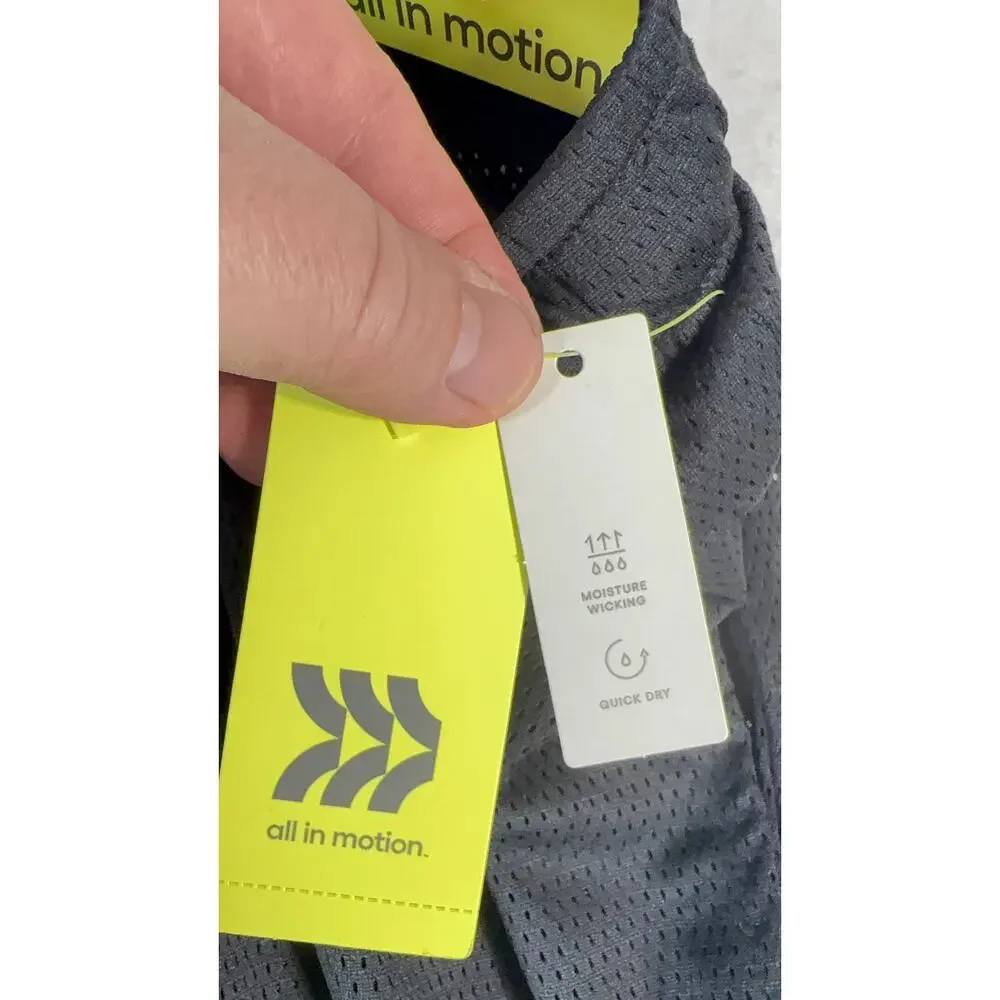 All In Motion Men XXL Mesh Athletic Short NWT Black Recycled Poly Drawstring